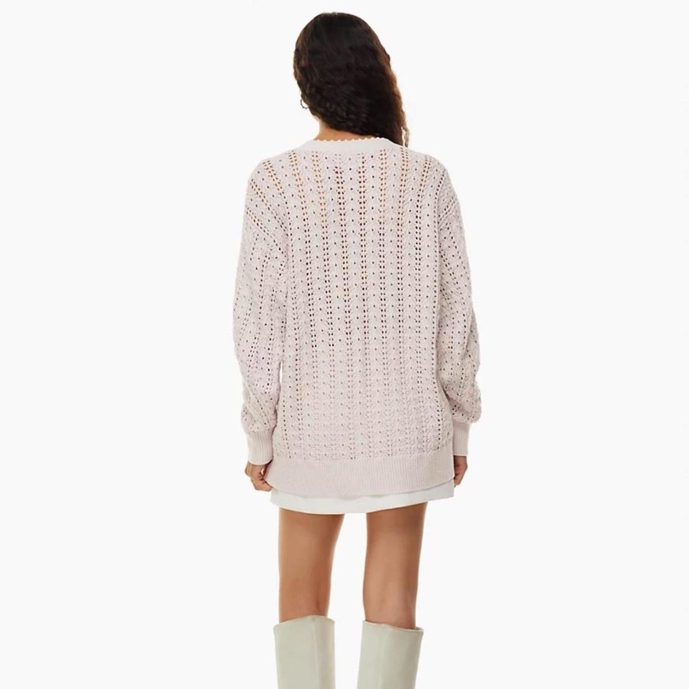Aritzia Wilfred Free Reverence Cardigan Vin Gris (like a light lavendar color). - Picture 4 of 14